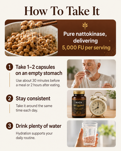 Support your Blood Flow with 5,000 FU of Nattokinase for peak Performance